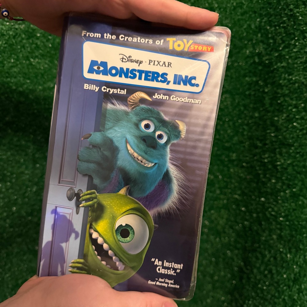 Vintage Disney Pixar Monsters Inc VHS 2002 Blue Tape Clamshell Mike's New Car